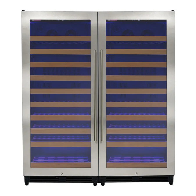 Allavino 238 Bottle 55" Tall Dual Zone Stainless Steel Wine Refrigerator