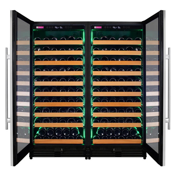 Allavino 238 Bottle 55" Tall Dual Zone Stainless Steel Wine Refrigerator