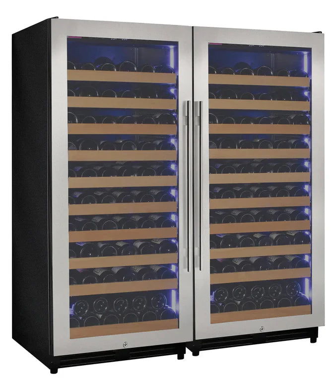 Allavino 238 Bottle 55" Tall Dual Zone Stainless Steel Wine Refrigerator