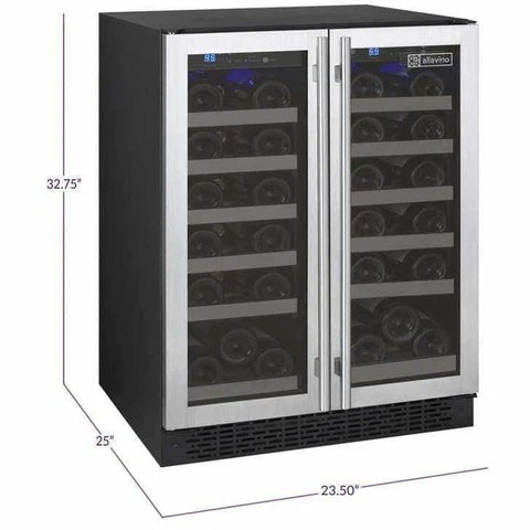 Allavino FlexCount 36 Bottle Dual Zone Stainless Steel French Doors Wine Fridge VSWR36-2SSFN DISCONTINUED