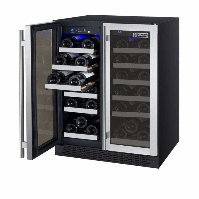 Allavino FlexCount 36 Bottle Dual Zone Stainless Steel French Doors Wine Fridge VSWR36-2SSFN DISCONTINUED