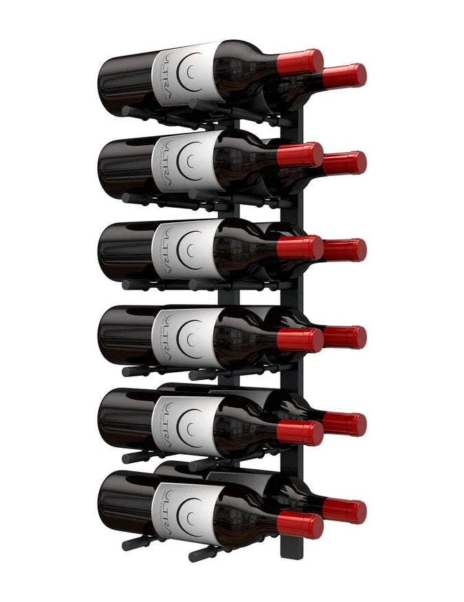 Ultra Wine Racks HZ Wall Rails - 2FT Metal Wine Racks (6 to 18 Bottles)