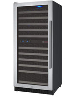 Allavino 121 Bottle FlexCount II Tru-Vino Dual Zone Stainless Steel Left Hinge Wine Cooler VSWR121-2SL20