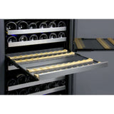 Allavino 121 Bottle FlexCount II Tru-Vino Dual Zone Stainless Steel Left Hinge Wine Cooler VSWR121-2SL20