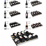 Allavino 121 Bottle FlexCount II Tru-Vino Dual Zone Stainless Steel Left Hinge Wine Cooler VSWR121-2SL20