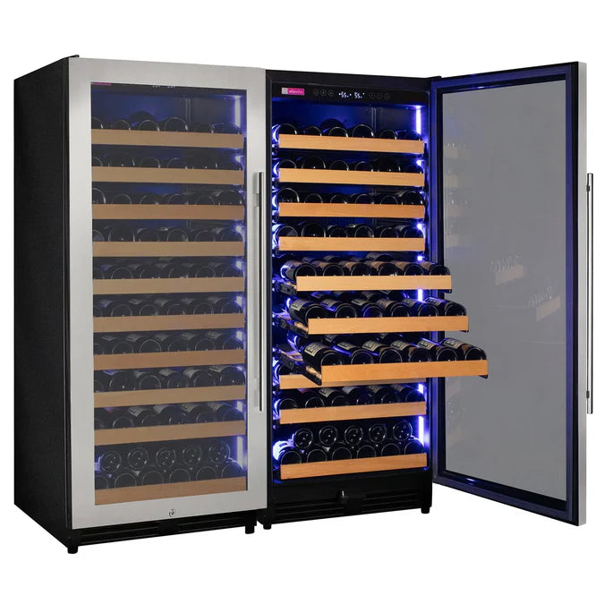 Allavino 238 Bottle 55" Tall Dual Zone Stainless Steel Wine Refrigerator
