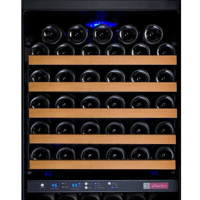 Allavino FlexCount 172 Bottle Dual Zone Black Door Left Hinge Wine Fridge VSWR172-2BWLN