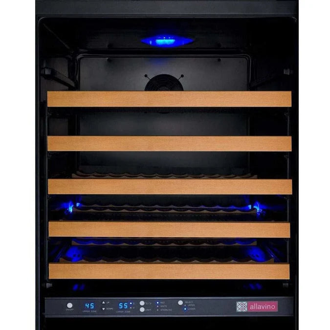 Allavino FlexCount 172 Bottle Dual Zone Black Door Left Hinge Wine Fridge VSWR172-2BWLN