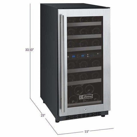 Allavino FlexCount II Tru-Vino 177 Bottle Black Left Hinge Wine Fridge VSWR177-1BL20