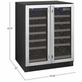 Allavino FlexCount 36 Bottle Dual Zone Stainless Steel French Doors Wine Fridge VSWR36-2SSFN DISCONTINUED