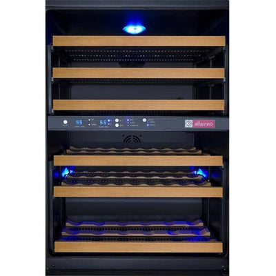Allavino FlexCount 56 Bottle Dual Zone Black Right Hinge Wine Fridge VSWR56-2BWRN