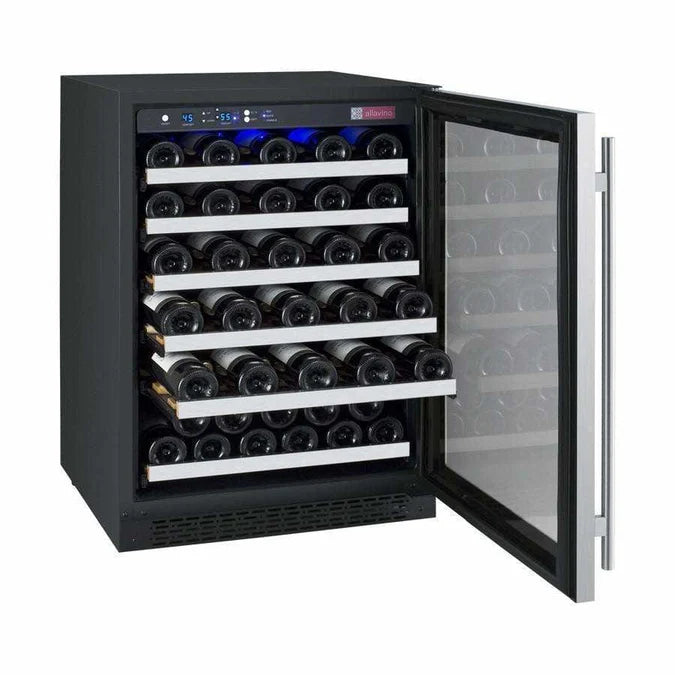 Allavino FlexCount 56 Bottle Dual Zone Stainless Door Right Hinge Wine Fridge VSWR56-2SSRN