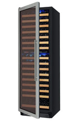 Allavino FlexCount Classic II Tru-Vino 172 Bottle Dual Zone Stainless Steel Left Hinge Wine Refrigerator YHWR172-2SL20