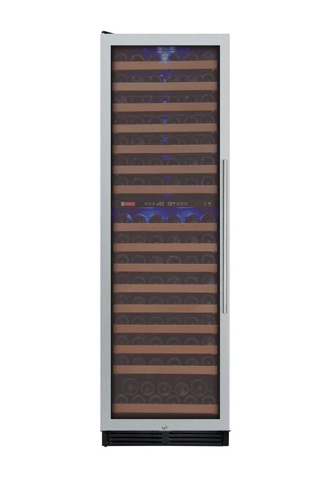 Allavino FlexCount Classic II Tru-Vino 172 Bottle Dual Zone Stainless Steel Left Hinge Wine Refrigerator YHWR172-2SL20