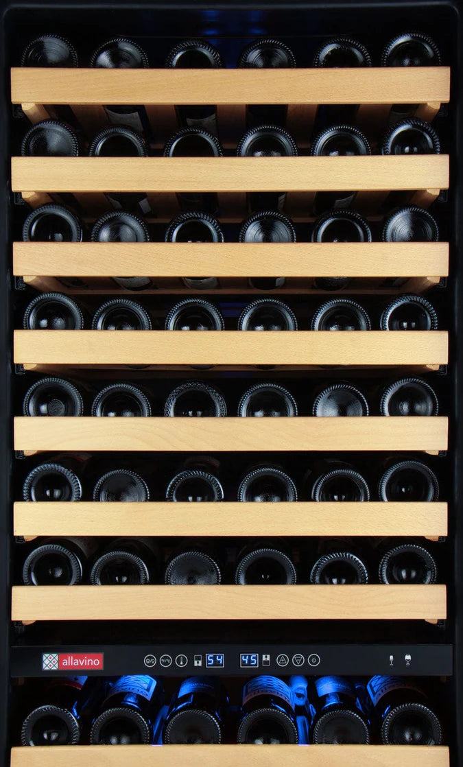 Allavino FlexCount Classic II Tru-Vino 172 Bottle Dual Zone Stainless Steel Right Hinge Wine Refrigerator YHWR172-2SR20