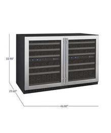 Allavino FlexCount II Tru-Vino 112 Bottle Dual Zone Stainless Steel Wine Fridge 2X-VSWR56-1S20