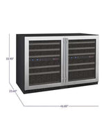 Allavino FlexCount II Tru-Vino 112 Bottle Dual Zone Stainless Steel Wine Fridge 2X-VSWR56-1S20
