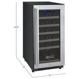 Allavino FlexCount II Tru-Vino 30 Bottle Single Zone Stainless Steel Right Hinge Wine Fridge
