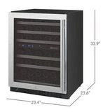 Allavino FlexCount II Tru-Vino 56 Bottle Dual Zone Stainless Steel Left Hinge Wine Fridge VSWR56-2SL20