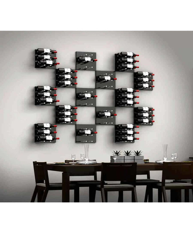 Ultra Wine Racks - Fusion Panels HZ Black (3 to 9 Bottles)
