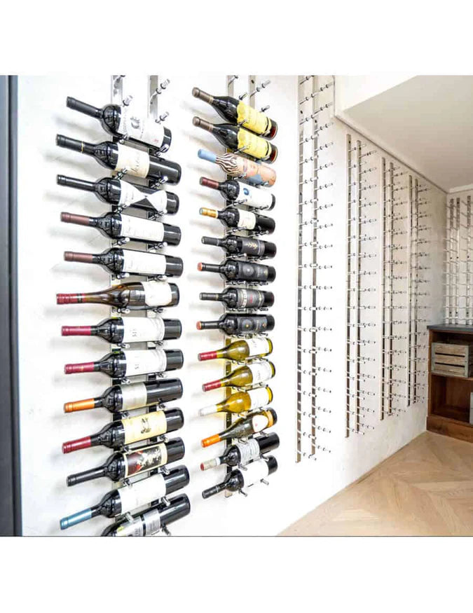 Ultra Wine Racks HZ Wall Rails - 4FT Metal Wine Racks (12 to 36 Bottles)