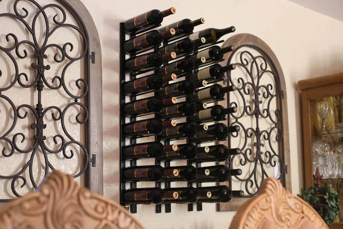 Ultra Wine Racks Straight Wall Rails - 2FT Metal Wine Racks (6 Bottles)