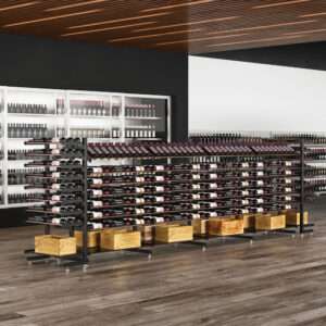 W Series Double Sided Island Display Rack Presentation Row 4 Extension (freestanding metal wine rack expansion pack)